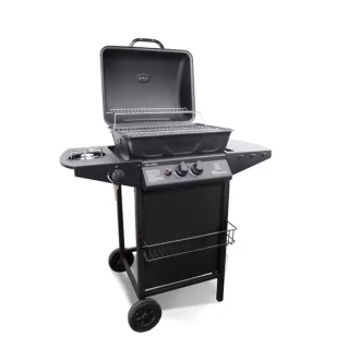 Decakila Barbeque Grill Gas Stainless Steel 8kw Burner Kmgs005b 48.5x37.5cm aluminium valve wire support warming rack piezo ignition with thermometer