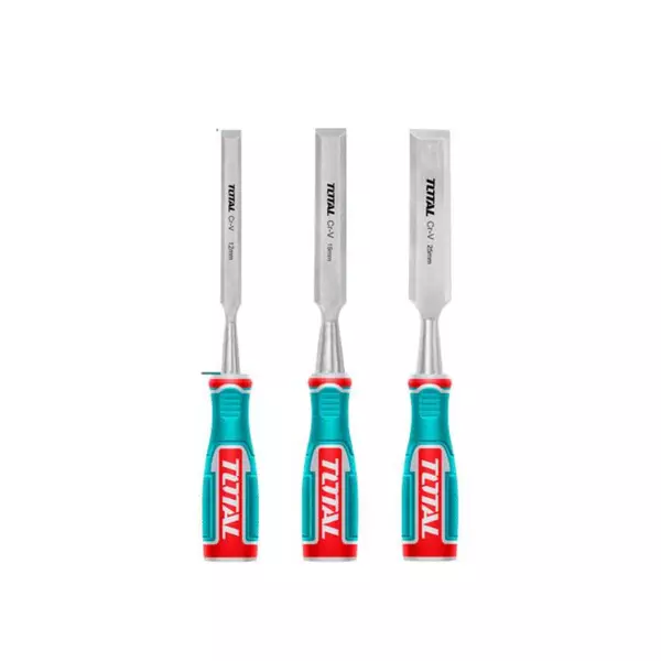 Total 3Pcs Wood Chisel Set 12/19/25Mm Cr-V Material Tht41K0302 1 Total 3Pcs Wood Chisel Set 12/19/25Mm Cr-V Material Tht41K0302