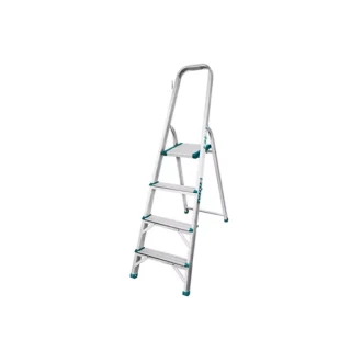 Total Household Ladder with 4 Steps, Aluminium Body THLAD06041