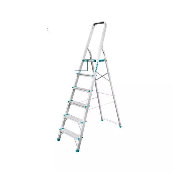 Total Household Ladder With 6 Steps, Aluminium Body Thlad06061 1 Total Household Ladder With 6 Steps, Aluminium Body Thlad06061