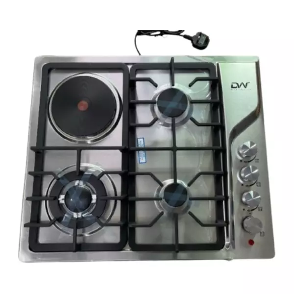Digi Wave Hob 3 Gas Burner With1 Hot Plate Auto Ignition 60X60X 8Mm Steel Body Dwgc 2003 1 Digi Wave Hob 3 Gas Burner With1 Hot Plate Auto Ignition 60X60X 8Mm Steel Body Dwgc 2003