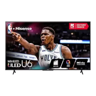 Hisense 65" ULED 4K Smart TV - Mini-LED, Dolby Vision HDR 10+, Dolby Atmos, Voice Control, Google TV, 65U6N-PRO.