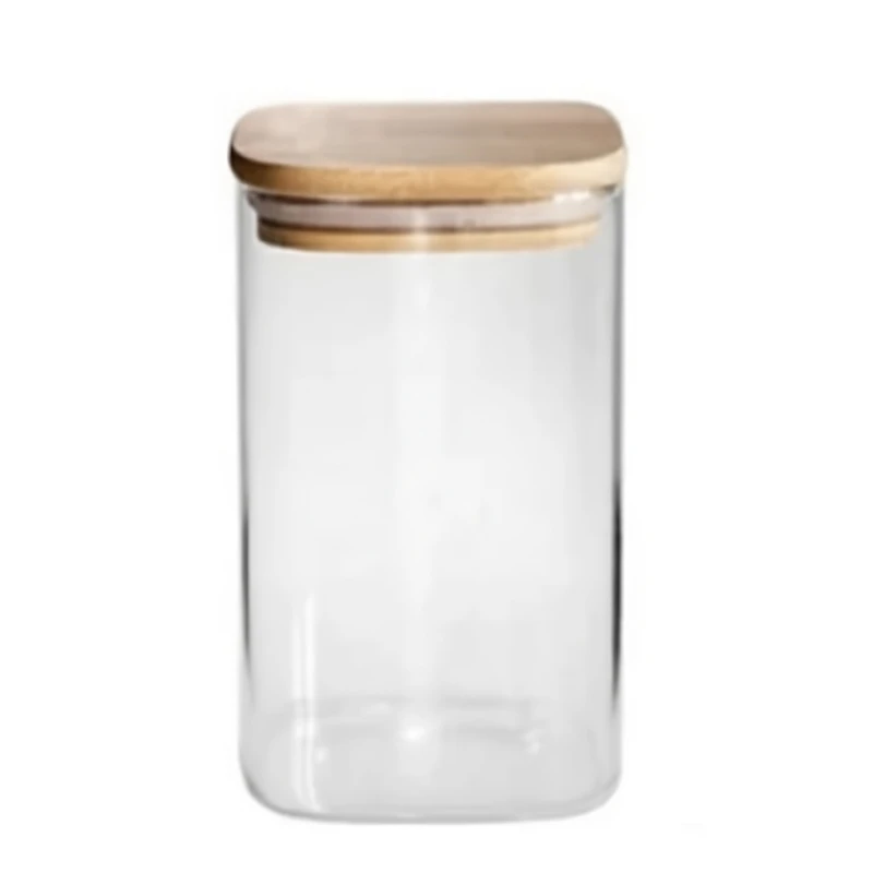 Generic Glass Jar Square With Wooden Lid 10X20Cm – Elegant Storage Container For Kitchen &Amp; Home S1020(1-34) 1 Generic Glass Jar Square With Wooden Lid 10X20Cm – Elegant Storage Container For Kitchen &Amp; Home S1020(1-34)
