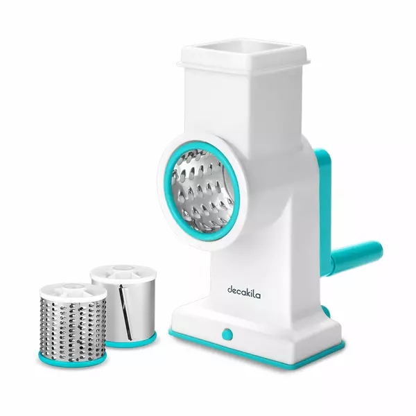 Decakila Drum Grater Manual 3 Drum Blades Stainless Steel Kmtt086W 3 Blades Fine Shredder, Coarse Shredder And Slicing Blade Bpa Free 1 Decakila Drum Grater Manual 3 Drum Blades Stainless Steel Kmtt086W 3 Blades Fine Shredder, Coarse Shredder And Slicing Blade Bpa Free