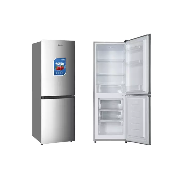 Evoq Combi Refrigerator With Inox Doors 221L, Led Light And T-Type Compressor Er-221Dc 1 Evoq Combi Refrigerator With Inox Doors 221L, Led Light And T-Type Compressor Er-221Dc
