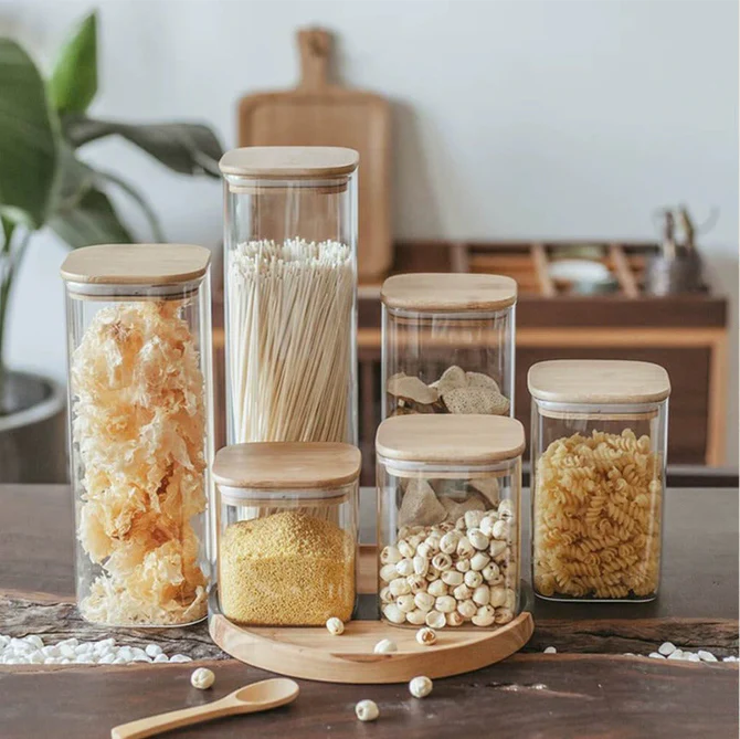 Generic Glass Jar Square With Wooden Lid 10X15Cm – Elegant Storage Container For Kitchen &Amp; Home S1015(1-29) 5 Generic Glass Jar Square With Wooden Lid 10X15Cm – Elegant Storage Container For Kitchen &Amp; Home S1015(1-29)