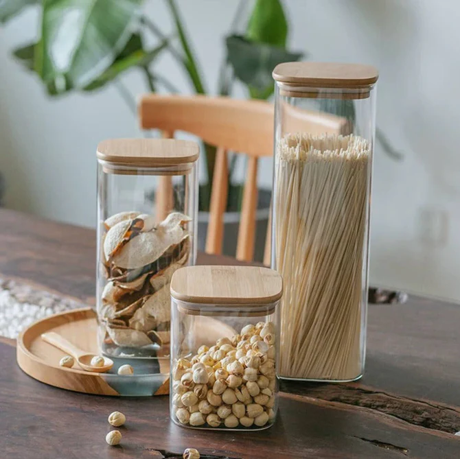 Generic Glass Jar Square With Wooden Lid 10X15Cm – Elegant Storage Container For Kitchen &Amp; Home S1015(1-29) 6 Generic Glass Jar Square With Wooden Lid 10X15Cm – Elegant Storage Container For Kitchen &Amp; Home S1015(1-29)