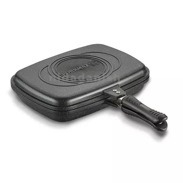 Korkmaz Duplo Douple Alu Grill Frypan 34X25X8Cm - Black A1469 1 Korkmaz Duplo Douple Alu Grill Frypan 34X25X8Cm - Black A1469