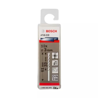 Bosch Twist Drill CO 03mm 10unid HSS CO 10 x 3mm 2608585876
