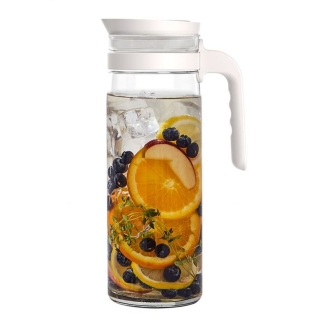 Ocean Jug Terra Pitcher Star White 1390ml – Stylish Glass Serve Pitcher for Water, Juice & Cold Beverages 3b2434901g0008