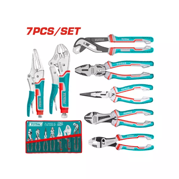 Total 7Pcs Pliers Set, Including Pump, Combination, Long Nose, Diagonal Cutting, Jaw Locking, Nose Locking &Amp; Slip Joint Pliers Tos23055 1 Total 7Pcs Pliers Set, Including Pump, Combination, Long Nose, Diagonal Cutting, Jaw Locking, Nose Locking &Amp; Slip Joint Pliers Tos23055