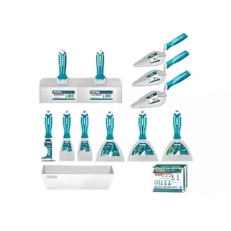Total 12pcs Trowel & Putty Set, Construction Tools Set, Stainless Steel THKBPS1206
