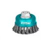 Total Wire Cup Brush with Nut 100mm Twisted Hard Silver TAC32041